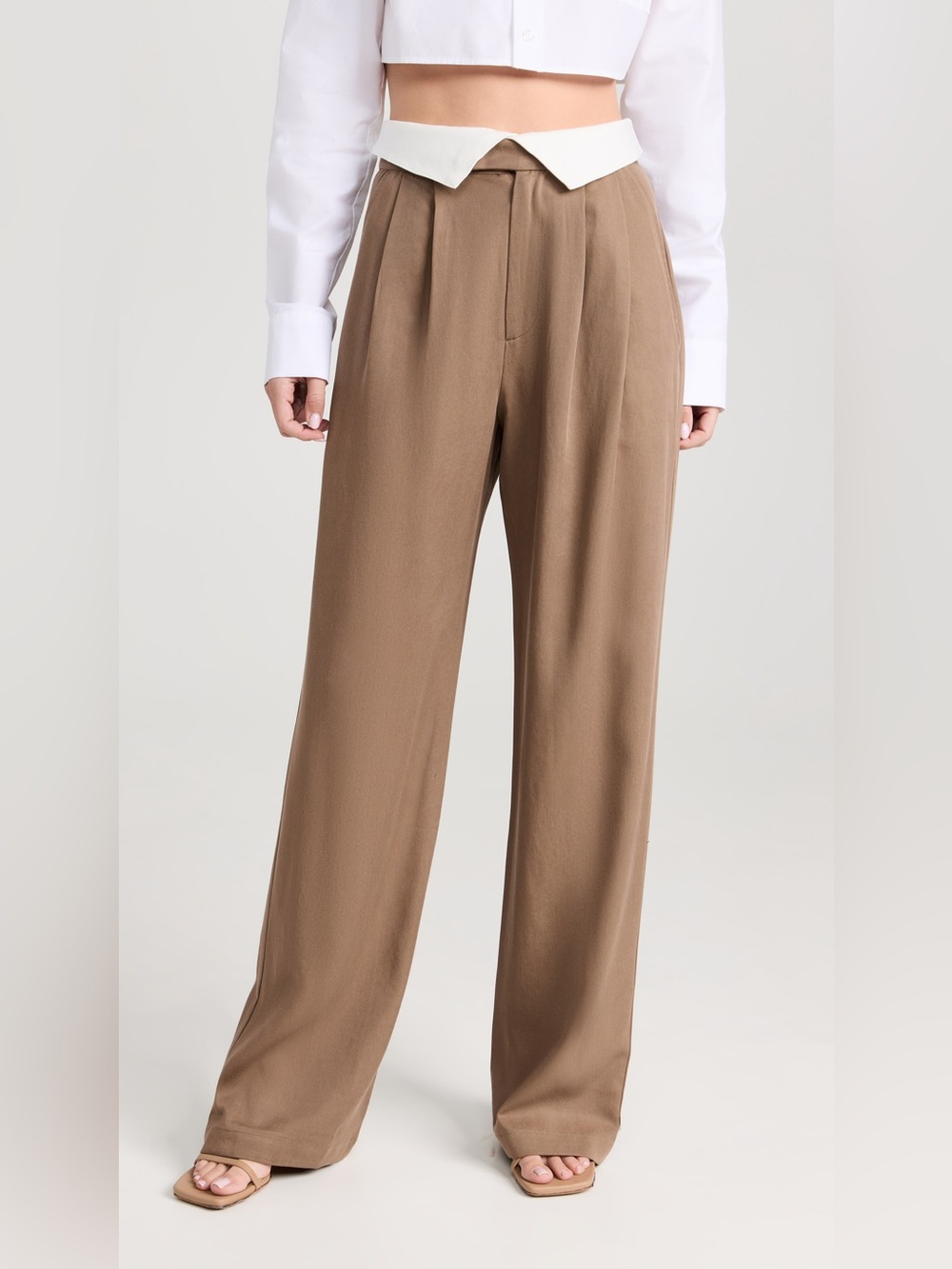 Reformation Stevie Brown Fold Over Pants